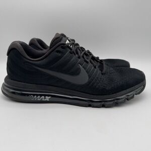 Nike Air Max 2017 Men's Size 14 Triple Black Low 849559-004 Running Shoes
